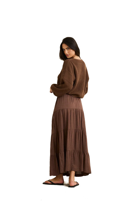 Rhythm Classic Knit Jumper - Chocolate- Back