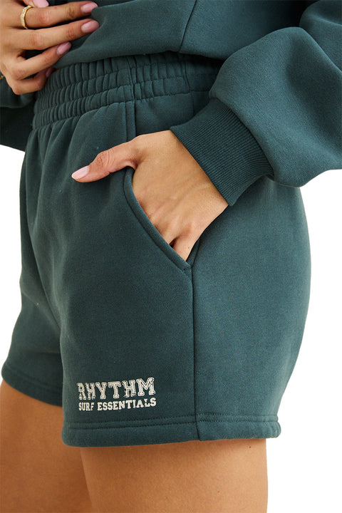 Rhythm Collegiate Fleece Short - Forest- Side