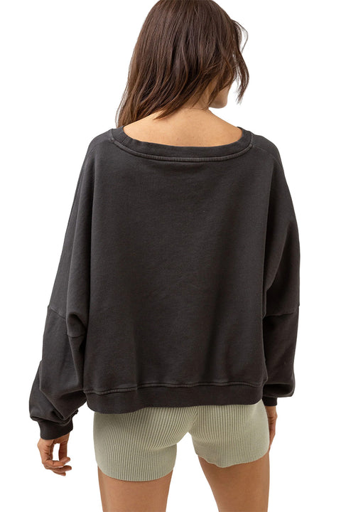Rhythm Del Palmas Slouch Fleece - Black - Back