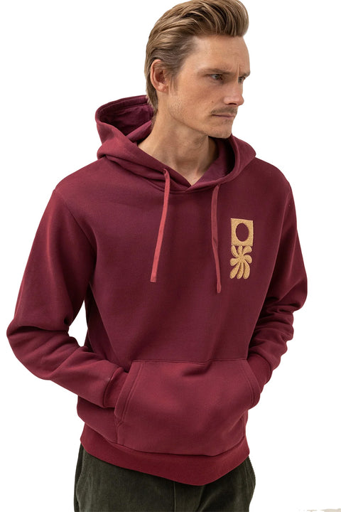 Rhythm Embroidered Fleece Hoodie - Mulberry - Front