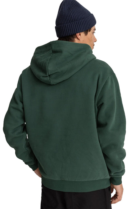 Rhythm Embroidered Fleece Hoodie - Pine- Back view
