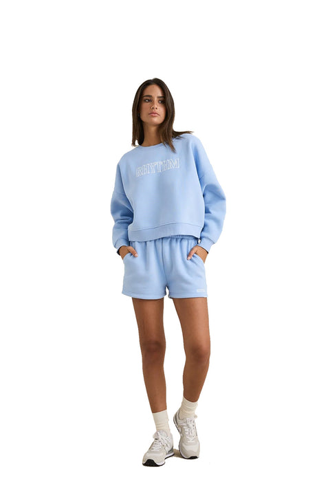 Rhythm Fleece Shorts - Sky- Front