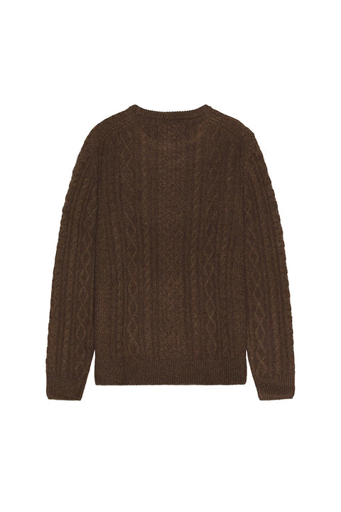 Rhythm Mohair Fisherman's Knit - Chocolate- Back