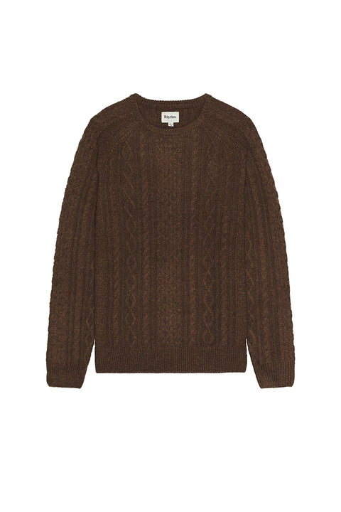 Rhythm Mohair Fisherman's Knit - Chocolate- Front