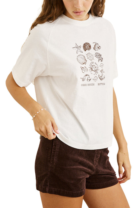 Rhythm Ocean Sounds Raglan T-Shirt - Vintage White- Side