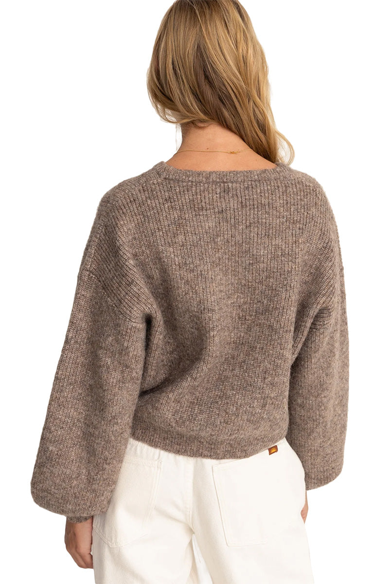 Rhythm Quinn Knit Jumper Oatmeal Moment Surf Company