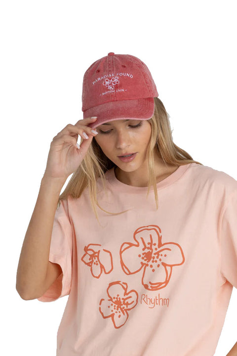 Rhythm Sanctuary Floral Cap - Red- Front