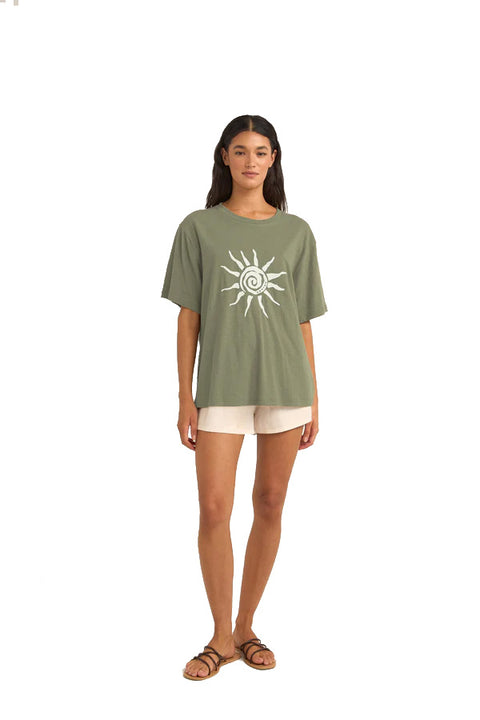 Rhythm Seafarer Oversized T-Shirt - Olive- Front
