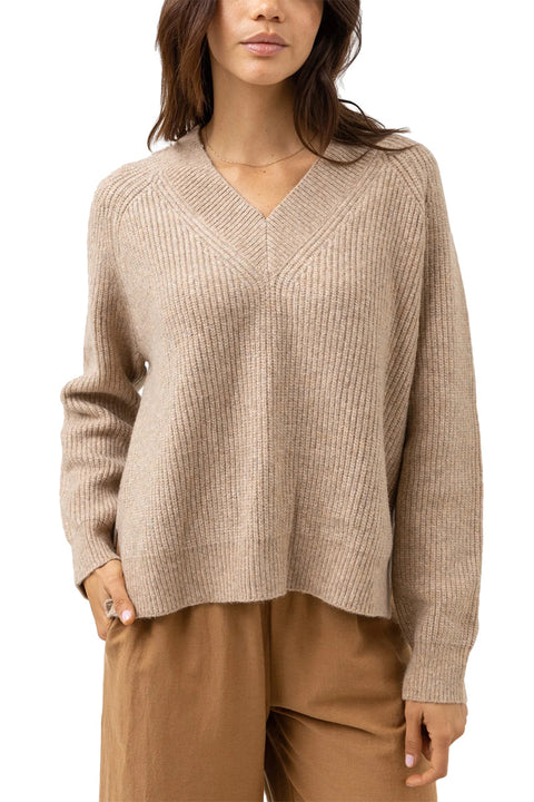 Rhythm Sloan V Neck Knit - Oat