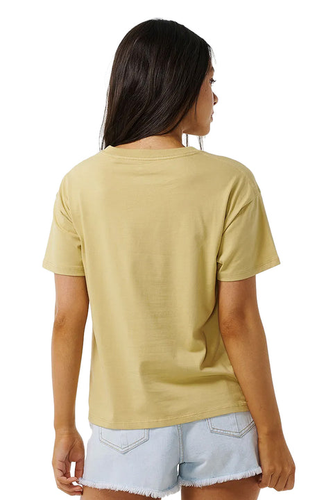 Rip Curl Aloha Relaxed Tee - Light Olive- Back view
