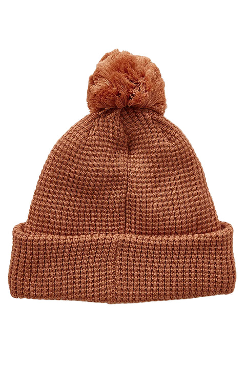 Rip Curl Anoeta Reg Pom Pom Beanie - Light Brown - Back
