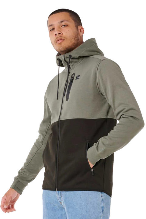 Rip Curl Anti Series Departed Zip Thru Jacket - Cactus Green- Side