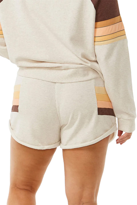Rip Curl Block Party Track Short - Oatmeal Marle - Back