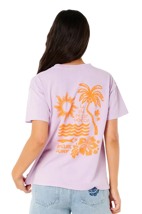 Rip Curl Cala Nights Relaxed Tee - Lilac- Back