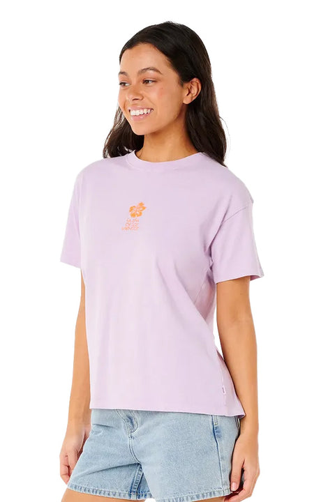 Rip Curl Cala Nights Relaxed Tee - Lilac- Side