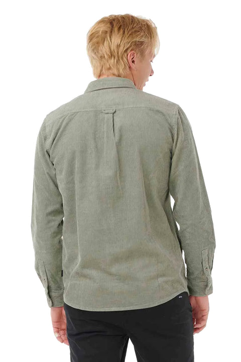 Rip Curl Classic Surf Cord L/S Shirt - Cactus Green - Back