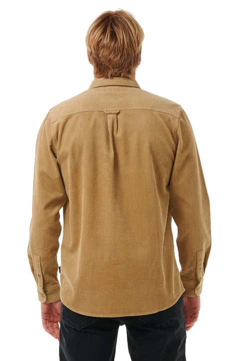 Rip Curl Classic Surf Cord L/S Shirt - Dark Khaki- Back