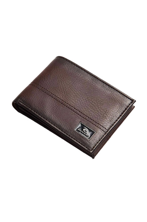 Rip Curl Corpawatu Icon PU Slim Wallet - Black / Tan - 2