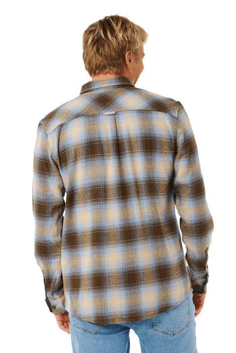 Rip Curl Count Flannel Shirt - Brown / Blue- Back