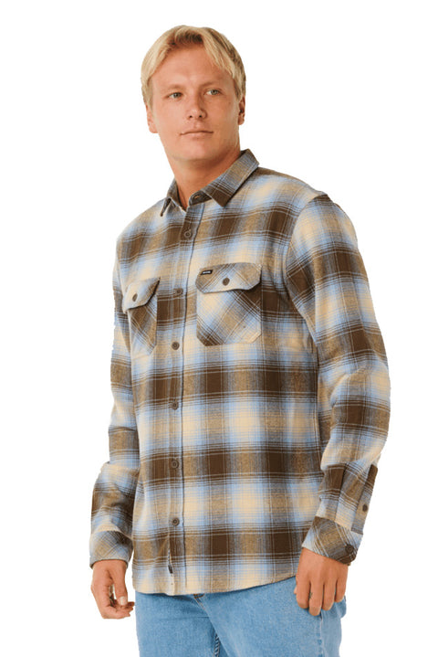 Rip Curl Count Flannel Shirt - Brown / Blue- Side