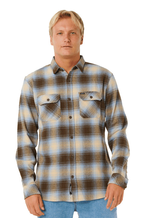 Rip Curl Count Flannel Shirt - Brown / Blue- Front