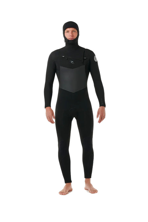 Rip Curl Dawn Patrol 5/4 Hooded Wetsuit - Black- Front