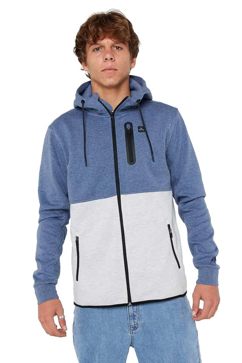 Rip Curl Anti Series Departed Zip Thru Jacket - Navy / Grey