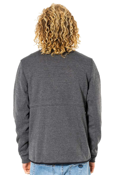 Rip Curl Departed Anti Series Zip Crew - Charcoal Marle - Back