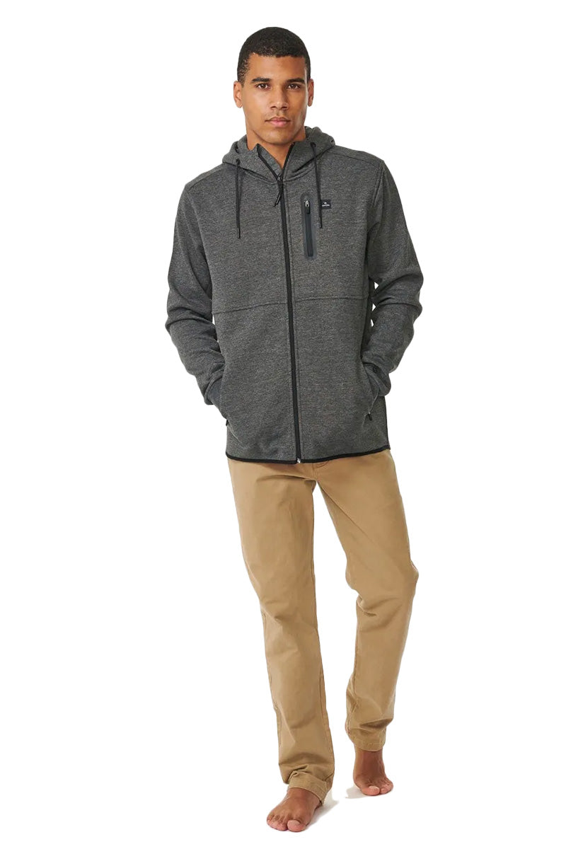Rip Curl Departed Anti Series Zip Through Jacket - Charcoal Marle