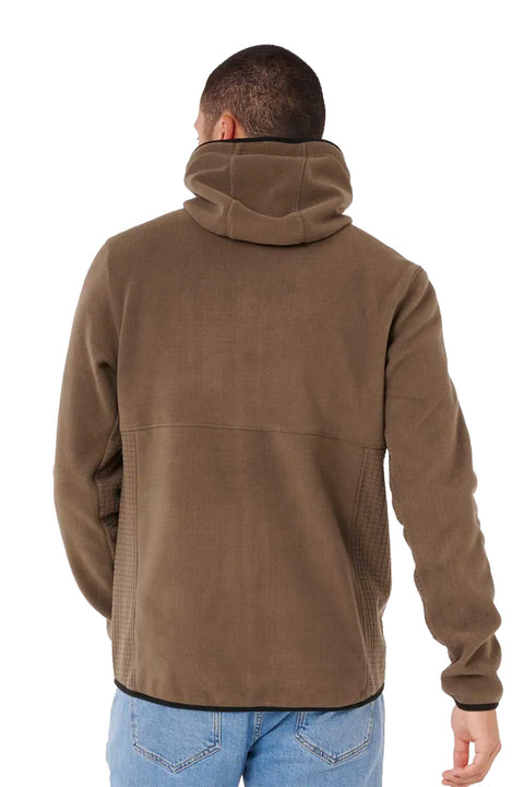 Rip Curl Departed Polar Fleece Zip Thru Jacket - Rock- Back