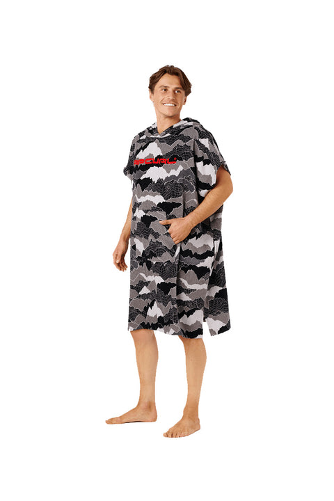 Rip Curl Fun Times Hooded Towel - Black / Grey- Side