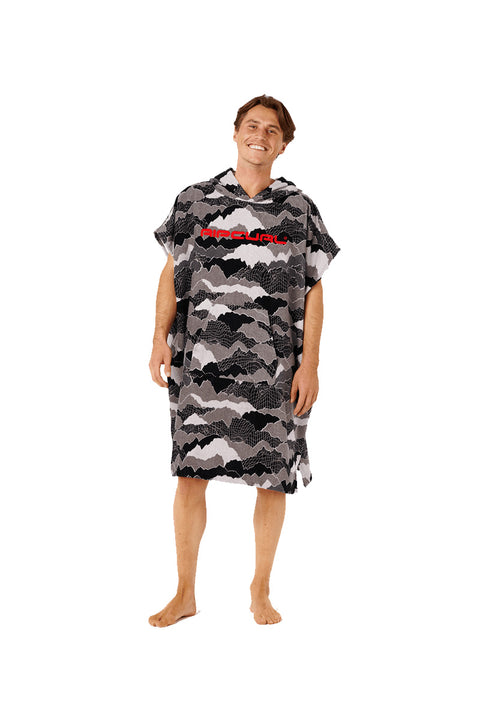 Rip Curl Fun Times Hooded Towel - Black / Grey- Front