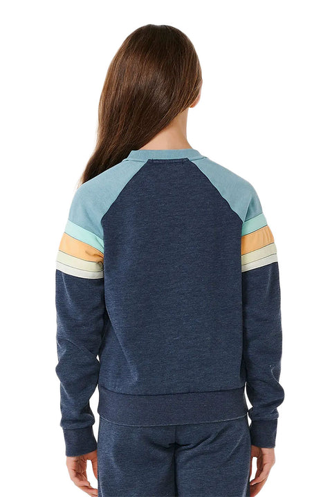 Rip Curl Girls Surf Revival Raglan Crew - Dark Navy - Back