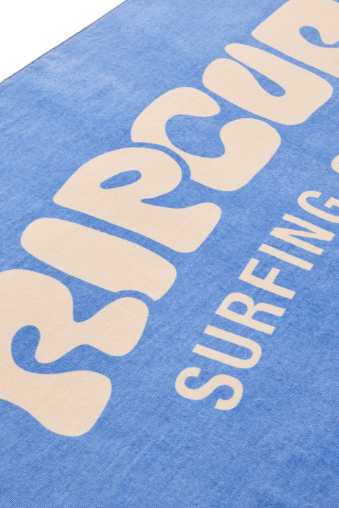 Rip Curl Graphic Standard Towel - Blue / Natural- Close up on logo