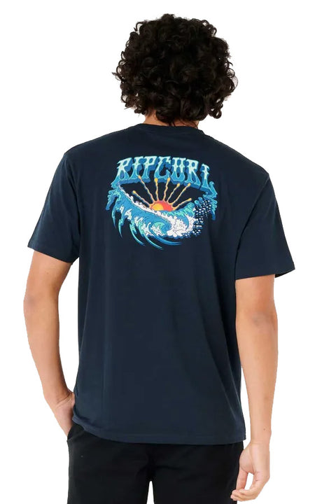 Rip Curl Hazed & Tubed Tee - Dark Navy- Back