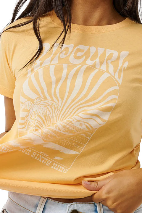 Rip Curl Heatwave Standard Tee - Orange- Close up 