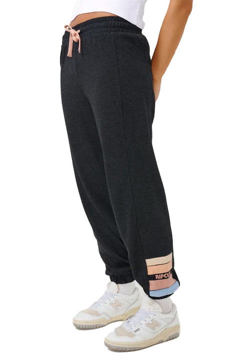 Rip Curl High Tide Track Pants - Black Marle- Another side view