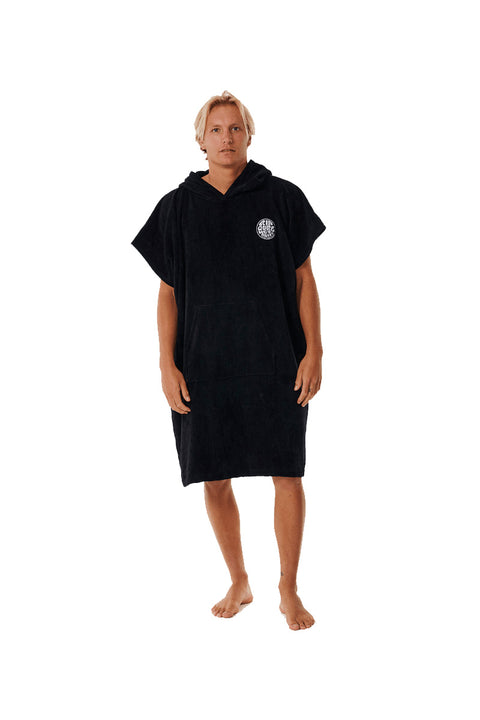 Rip Curl Logo Hooded Towel - Black- Front