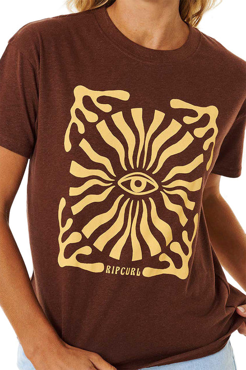Rip Curl Minds Eye Relaxed Tee - Brown - Close