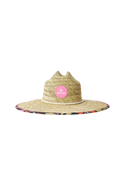 Rip Curl Mixed Straw Sun Hat - Pink- Front view