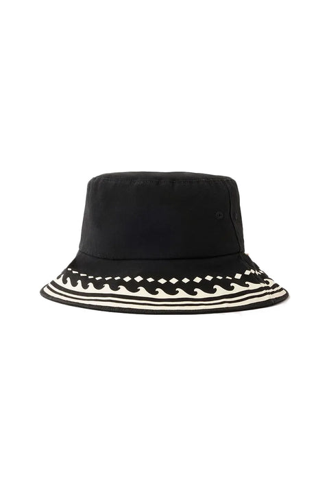 Rip Curl Mixed UPF Bucket Hat - Black / Off White- Front