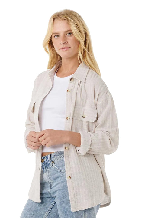 Rip Curl Oceanic Texture Shacket - Moonbeam - Side