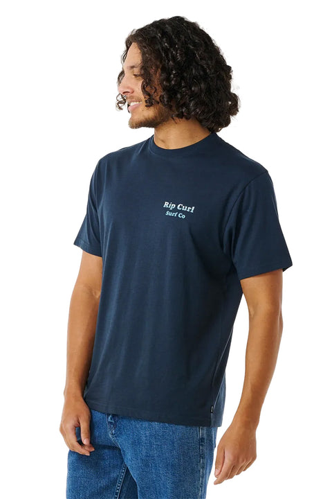 Rip Curl Reel It In Tee - Dark Navy- Side view