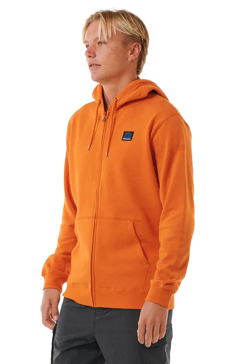 Rip Curl Search Zip Thru Hoodie - Orange Amber- Front