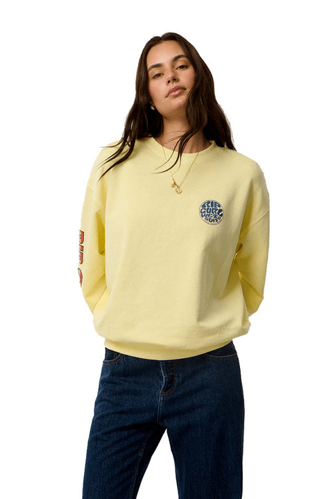 Rip Curl SG Heritage Oversized Fleece - Soft Yellow- Front