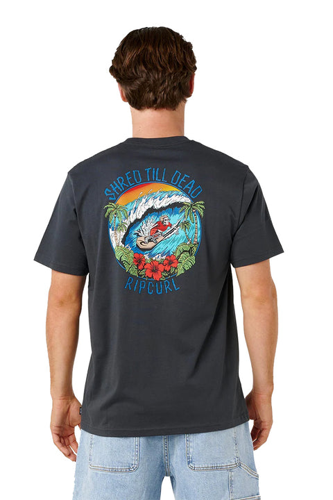 Rip Curl Shred Til Dead Tee - Washed Black- Back