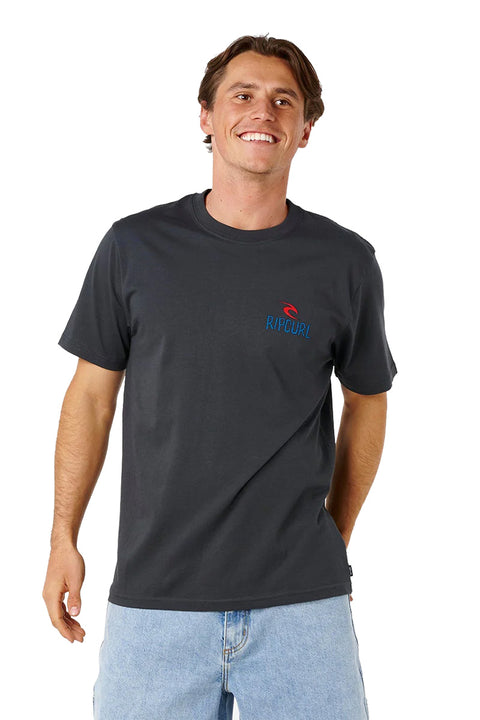 Rip Curl Shred Til Dead Tee - Washed Black- Front