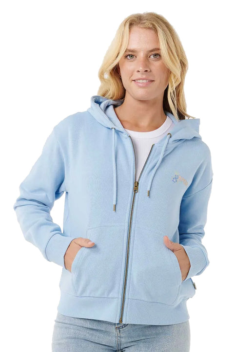 Rip Curl Summer Zip Thru Hoodie - Mid Blue