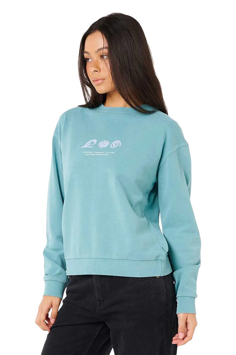 Rip Curl Sunset Surf Relaxed Crew- Dusty Turquoise- Side