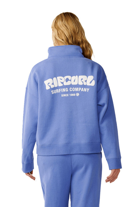 Rip Curl Surf Puff 1/4 Zip - Mid Blue- Back